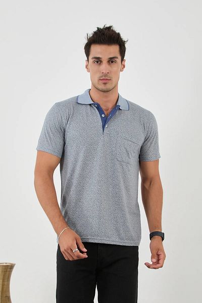 KMKkombin Men's Polo Collar Pocketed Dad Short Sleeve Plus Size T-Shirt