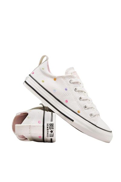 converse Chuck Taylor All Star Polka Dots Kids White Sneaker