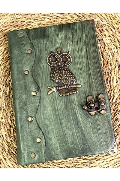 GUETTA Handmade Genuine Leather Daily Scrapbook Shamua Paper Owl