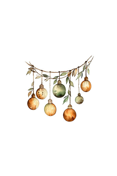 INOVATIX Set de 8 autocolante cu ghirlandă de Crăciun, INOVATIX®. 6 cm