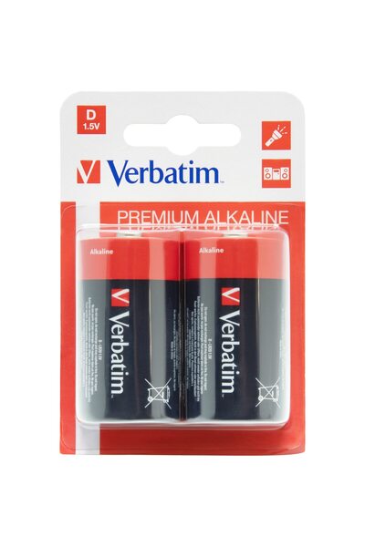 Verbatim Baterii Verbatim Alkaline, D, 2 buc