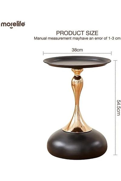 Generic Tables Nordic Accent End Sofa Metal and Gold Oak Round Modern Side Set Living Room Furniture Luxury