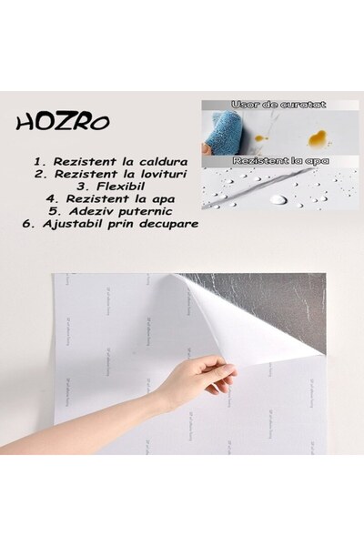 HOZRO Set of 220 x HOZRO self-adhesive marble imitation tiles, premium model, for walls