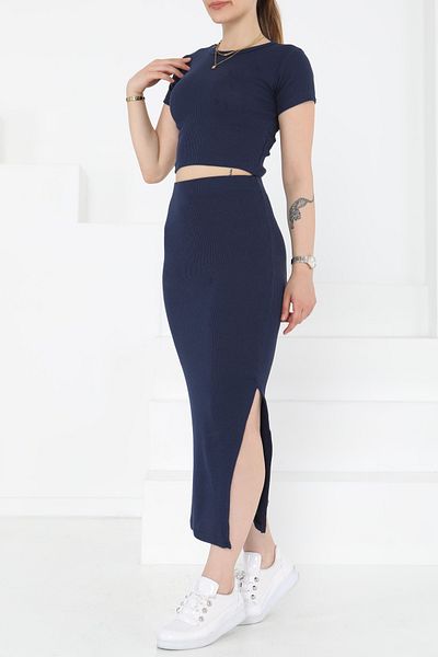 TOFİSA Short Sleeve Double Suit Navy Blue - 27231