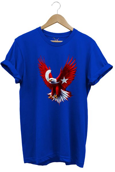 WİDİ Türkiye Moon Star Τουρκική σημαία Eagle Design Μπλουζάκι με λαιμόκοψη 100% βαμβάκι με κανονική εφαρμογή