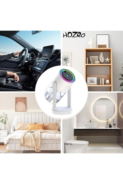 HOZRO Umidificator și difuzor cu ultrasunete HOZRO cu ulei esențial, lumină de noapte și proiector de stele, silențios