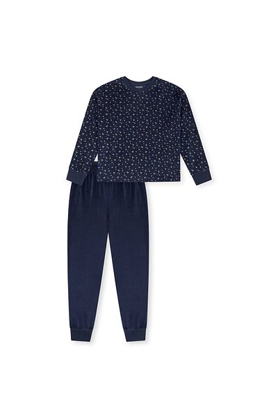 Schiesser Mädchen Schlafanzug, lang - Teens, Velour, Pyjama Set
