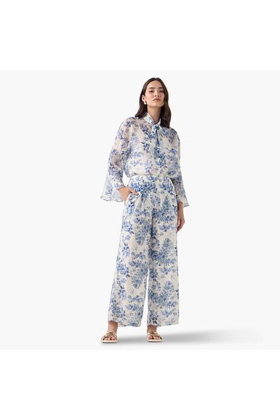Iconic All-Over Floral Print Wide Leg Pants