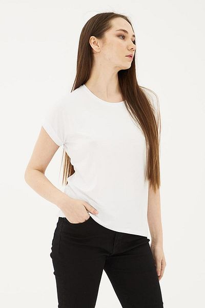 Fashion Friends Γυναικείο μπλουζάκι με λαιμόκοψη ντραπέ βισκόζη εκρού 25y0194k1