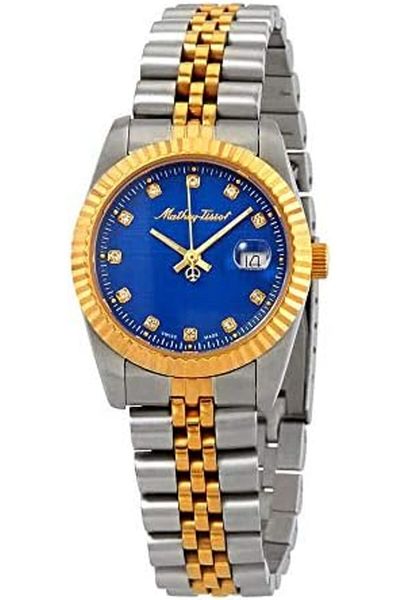 Mathey-Tissot Mathey III Quartz Crystal Blue Dial Ladies Watch D810BU