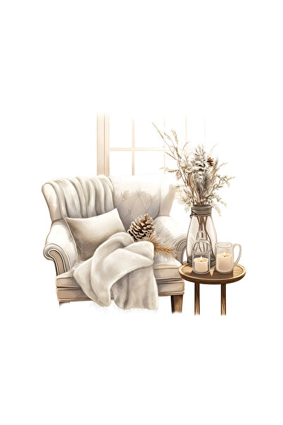 INOVATIX Set de 8 piese, autocolant fotoliu cu șal și perne, INOVATIX®. 6 cm