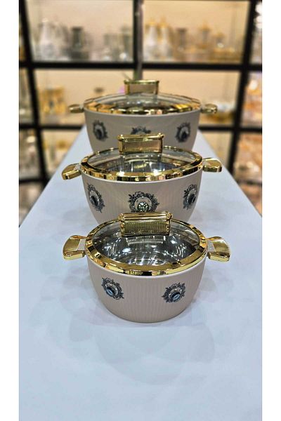 D&H 3Piece Hot Pot Set Insulated Food Warmer for Heat Retention & Stylish Serving