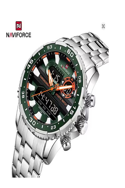 Naviforce Men's Watch Luxury Waterproof Sport Chronograph Quartz Wristwatches Digital Date and Week Clock