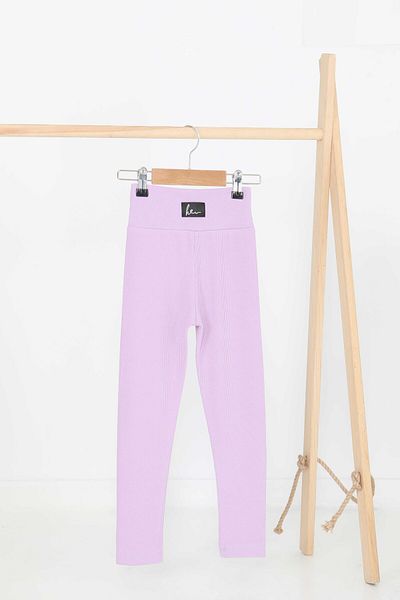 TOFİSA Girl's Lilac Ribbed Leggings - 27200