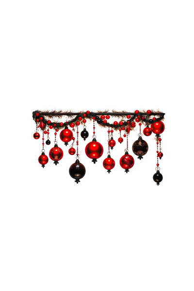 INOVATIX Set de 8 bucăți, ghirlandă autocolantă din baloane roșii și negre, INOVATIX®. 6 cm