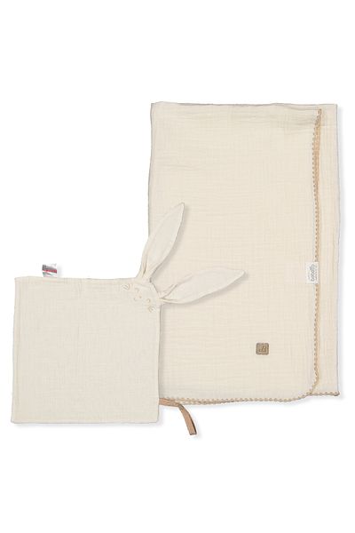 Bebetto Muslin Blanket and Sleeping Friend Set of 2 (Hello) 80X85/25X25 cm