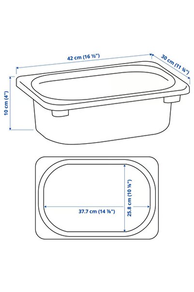 IKEA TROFAST Storage Box Light Orange 42x30x10 cm – Durable, Stackable Kids Toy Organizer Bin