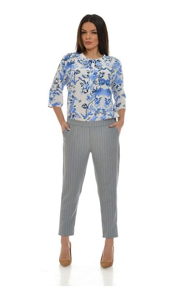 Eranthe Women's Grey Office Pants