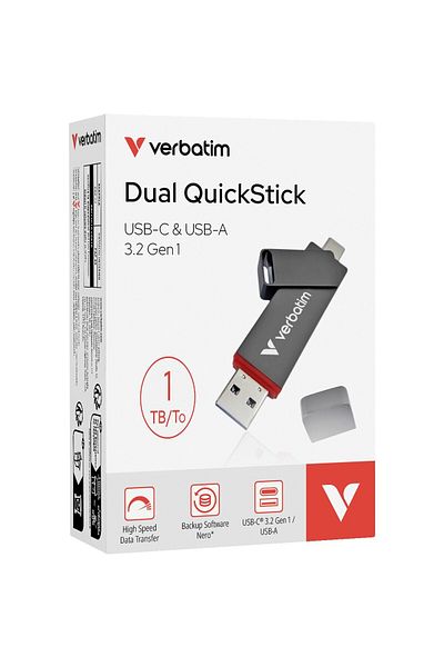 Verbatim Verbatim Memory Stick dual connectivity, USB-C/USB-A, 1TB, SSD level performance