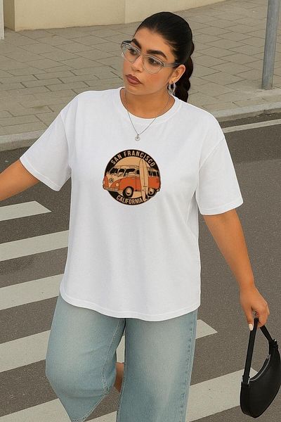 BENROMA Large Size San Francisco Woswos Printed Uni̇Sex Ti̇Shirt
