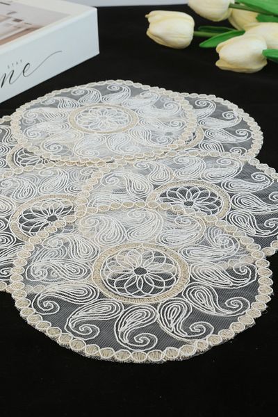Yaren Style 6 Fan Cream Gold Glitter Coasters & Cocktail Napkins