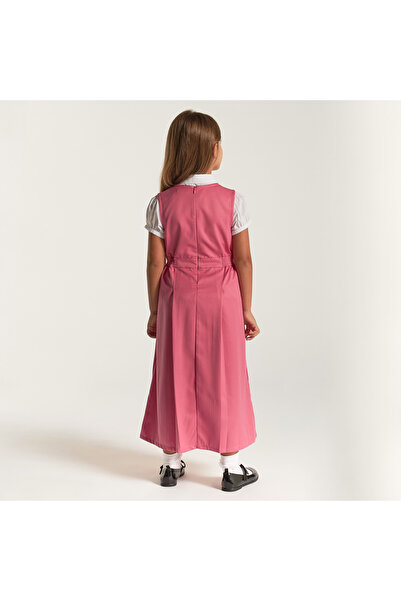 Juniors Solid Pinafore with Round Neck