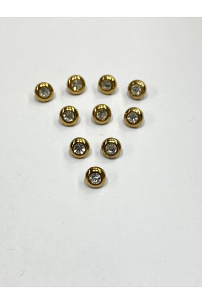 karantuhafiye Stoned Blouse Button / Metal Blouse Button Gold / 10 Pieces /2887/ Model 4