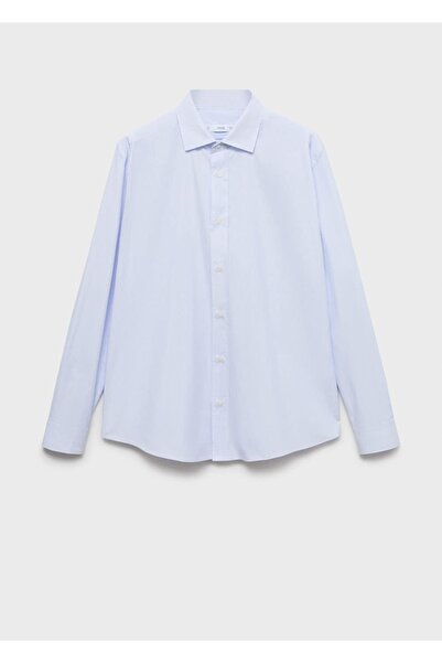 MANGO Man Regular kesim çizgili pamuklu gömlek