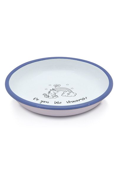 Metalac Deep plate 0.75l, Unicorn, enameled, Metalac, 18 cm
