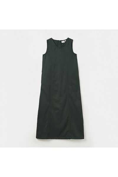 Juniors Solid Pinafore with Zip Closure and Tie-Ups