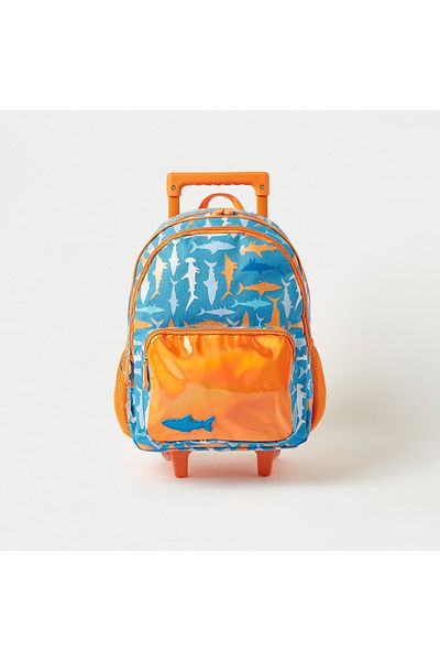Juniors Printed Trolley Backpack with Retractable Handle - 14 inches