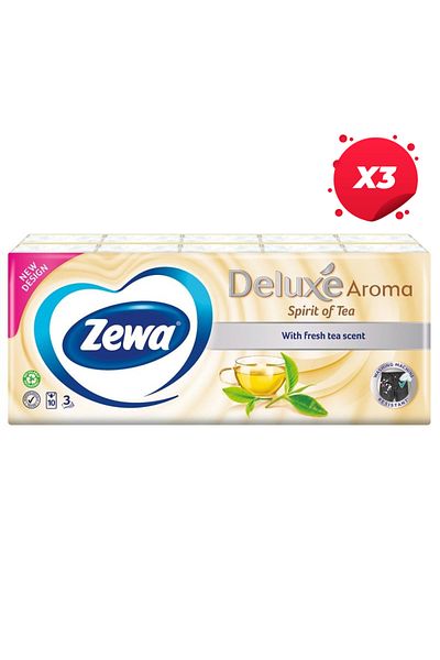Zewa X3 - ZEWA HYGIENIC TISSUE 10PCS 3LAYERS SPIRIT OF TEA