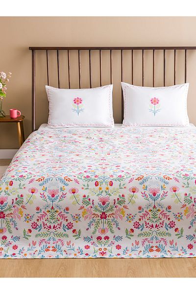 LC Waikiki Flower Patterned Double Pique Set