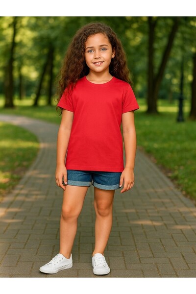 Windy Island Fată guler rotund basic mânecă scurtă tricou