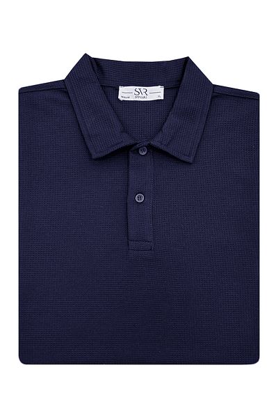 SÜVARİ Μπλουζάκι Polo Collar Polo με μοτίβο βάφλας Cavalry Loose Fit με μαλακή υφή διπλής στρώσης