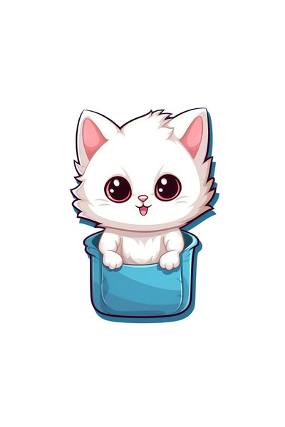 INOVATIX Set of 8, Murphy the Cat Sticker, INOVATIX®. 6 cm