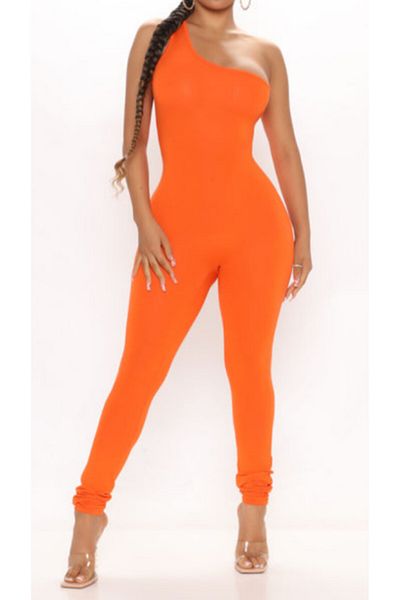 ŞIK VE MUTLU Women's One Shoulder Strap Jumpsuit Suit