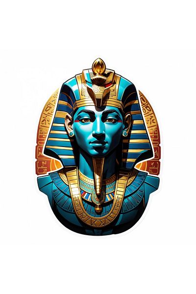 INOVATIX Set of 8 pieces, Sticker Egyptian God Ammon sarcophagus, INOVATIX®. 6 cm