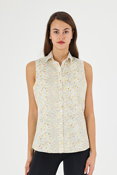 FİDEY Жіноча сорочка з нульовим рукавом з принтом