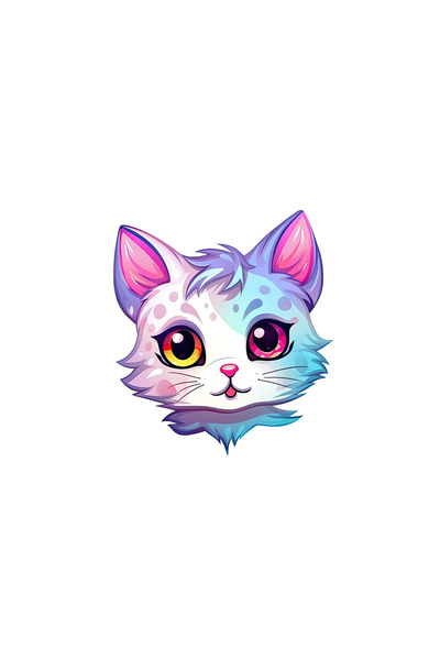 INOVATIX Set de 8 autocolante cu pisica Minnye, INOVATIX®. 6 cm