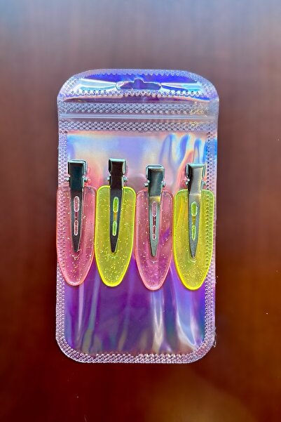 Metanoyaco 4'lü iz yapmayan klips toka (sarı, turuncu)