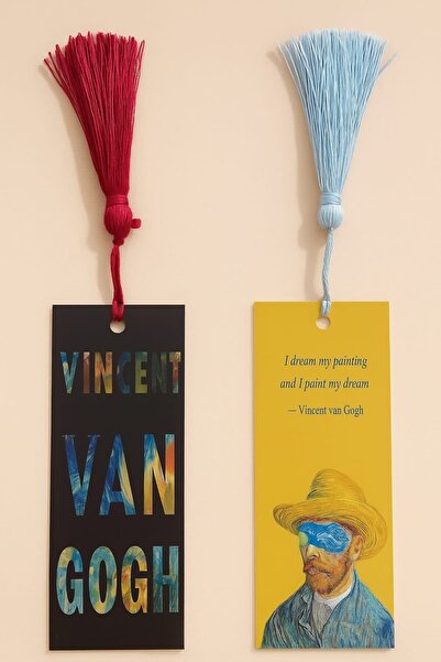 YLDZ فينسنت فان جوخ مكتوب - مكتوب باللون الأصفر فان جوخ ذو شريطين صلبين