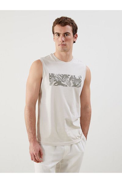 LC Waikiki Standard Pattern 100% Cotton Combed Fabric Men's Sleeveless T-Shirt