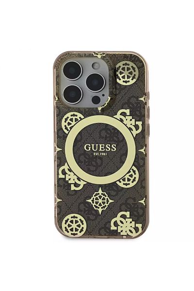 Guess Gold Brown Clear Case for iPhone 16 Pro Max - Original Stylish Design with MagSafe Support from Cg Mobile