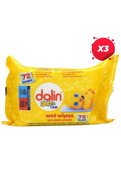 Dalin X3 - DALIN WET WIPES 72PCS SOFT CLEAN