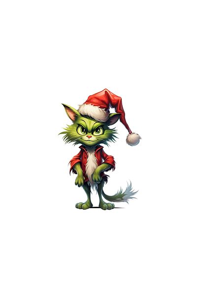INOVATIX Set of 8 pieces, Grinch Cat Sticker, INOVATIX®. 6 cm