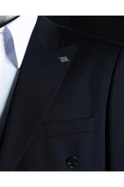 TerziAdemAltun Italian Style Slim Fit Double Breasted Men's Jacket Black T13741