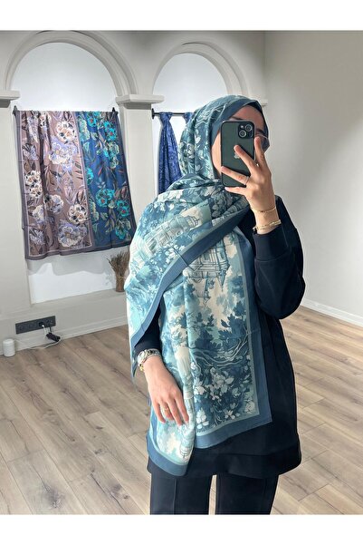 Merwiss Sunrise Spring Pattern Women's Shawl - Blue