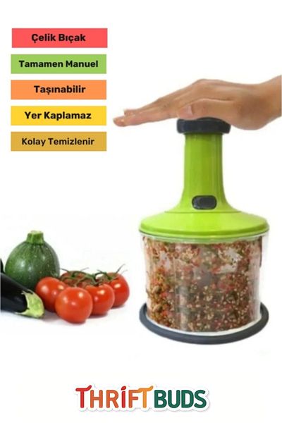 Thriftbuds Special Production Portable Stainless Blade Handheld Rondosu Press Blender Fruit Vegetable Onion Chopper