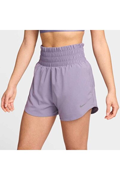 Nike One Dri-FIT Ultra Yüksek Belli 8 cm Slip Astarlı Kadın Kahverengi Şort.